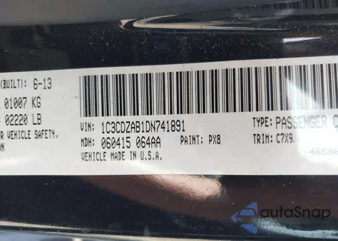 2013 Dodge Avenger Se z USA, uszkodzony, nr VIN 1C3CDZAB1DN741891